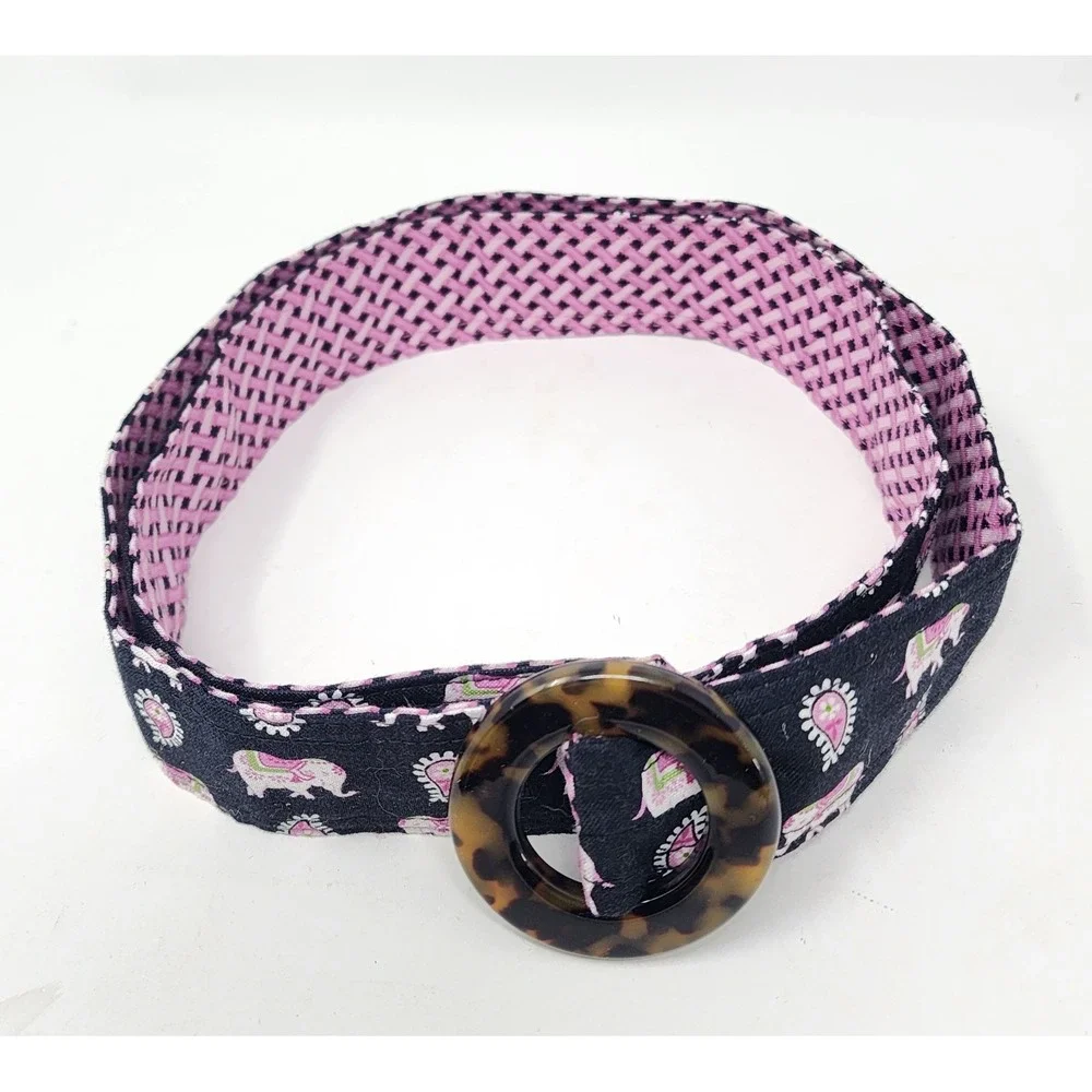 Vera Bradley Pink Elephant Cloth Belt Women's OS Adjustable Preppy